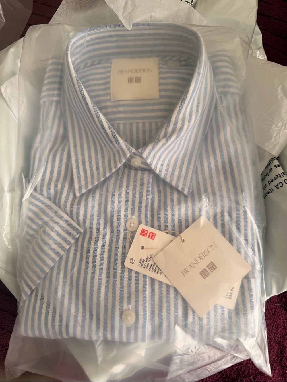 JW Anderson women’s Blue & White Stripe Dress Shirt